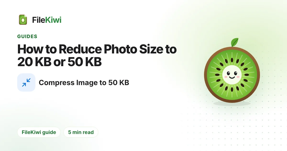 How to Reduce Photo Size to 20 KB or 50 KB